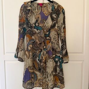 Sunny Leigh Paisley Multicolored Dress, Size Medium.
